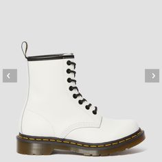 Never Been Wore White Doc Martens Lace Up Boots, Us Size Women's 10 Classic White Ankle-high Boots, Classic High-top Spring Boots, Classic High-top Boots For Spring, Platform Doc Martens, White Doc Martens, Doc Marten Boot, Dr Martens White, Jungle Boots, Rainbow Laces