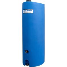 a blue water heater on a white background