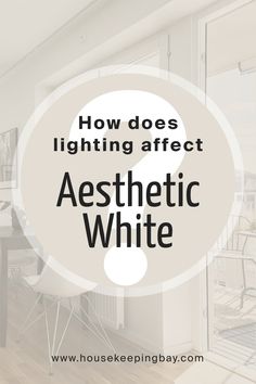 the words how does lighting effect aesthetic white? in front of an image of a dining room