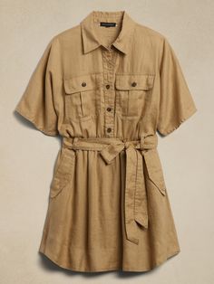 When luxurious linen meets functional design, utilitarian romance is born.  This lightweight dress is created for souls that wish to wander the world in style using a shirred, belted waist, utility patch pockets, and a breezy fit, cut from sturdy-yet Camel Dress, Utility Dress, Belt Belt, Lightweight Dress, Thrift Finds, Luxury Linen, Functional Design, Zebra Print, A Line Skirt