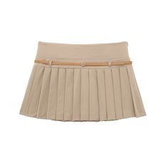 Lasaky - High-Waisted Belted Pleated Skirt for a Stylish and Flattering Look Kpop Dress, Ruffle Skirts, Summer Formal Dresses, Gilet Costume, Female Shorts, Skirt Belt, Vetements T Shirt, Strapless Tops, Long Sleeve Bodycon Dress