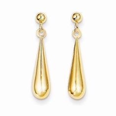 Metal: 14k Yellow GoldLength:22 mmWidth:4 mmFree U.S. Shipping for orders over $99 Protected by our 30-Day Risk Free Returns! 18k Gold Earrings, Funky Earrings, Yellow Gold Wedding Band, Teardrop Dangle Earrings, Drop Dangle Earrings, Amethyst Earrings, Fine Earrings, Rose Gold Earrings, Tear Drop