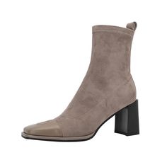 Fall Martin Boots With Reinforced Heel For Workwear, Beige High Ankle Martin Boots For Fall, Chic High Heel Chelsea Boots For Winter, Chic High Heel Chelsea Boots For Fall, Chic High Ankle Chelsea Boots For Winter, Chic Square Toe Chelsea Boots For Winter, Winter Suede Mid-calf Boots With Pointed Toe, Fall Faux Leather Chelsea Boots With High Heel, Fall High Heel Chelsea Boots In Faux Leather