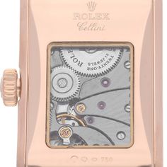 Rolex Cellini Prince Rose Gold Black Dial Leather Strap Mens Watch 5442 Box Card. Manual winding movement. 18k Everose gold case 28.0 x 47.0 mm. Rolex logo on crown. Exhibition transparent sapphire crystal caseback. . Scratch resistant sapphire crystal. Black and rose gold dial with double "Rayon Flamme De La Gloire" guilloche. Small seconds subdial at 6 o'clock. Black leather strap with 18k rose gold double deployant clasp. Designer Automatic Watch Accessories With Rectangular Dial, Formal Automatic Watch Accessories With Rectangular Dial, Luxury Watches With Date Indicator For Gift, Luxury Watches With Date Indicator As Gift, Business Rectangular Watch With Date Indicator, Luxury Rectangular Watches With Date Indicator, Luxury Automatic Watch Accessories With Rectangular Dial, Rolex Cellini, Black And Rose Gold