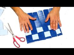 This tutorial will show you how to make a patchwork jeans bag in minutes - YouTube Diy Jeans Bag Tutorial, Patched Jeans Diy, Arrow Quilt, Reuse Old Clothes, Blue Jean Quilts, Canvas Bag Diy