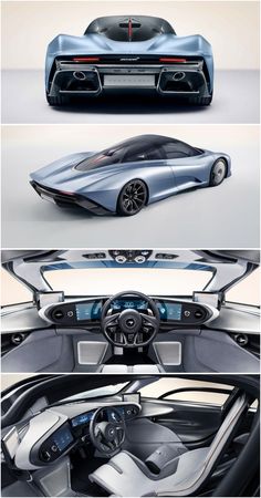 the inside and outside view of a futuristic car