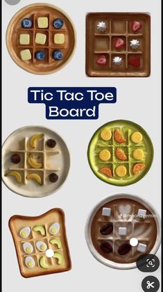 the instructions for making tic tac toe board are shown in blue and white