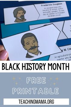 black history month free printables for teaching students to read and practice their reading skills