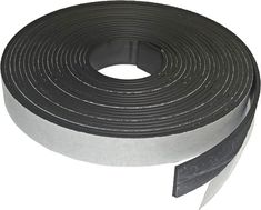 a roll of black foam tape on a white background