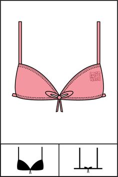 an illustration of a bra showing the size and measurements