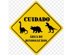 a yellow sign that says curado area de dinosauros