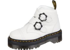 PRICES MAY VARY. Polyvinyl Chloride sole Shaft measures approximately 4.92 from arch Boot opening measures approximately 11.8" around Experiment with your look by opting for the super comfy Dr. Martens Devon Flower Boots. White Dr Martens Dress, Dr Martens Devon, Flower Boots, Leather Platform Boots, Dr Martens Womens, Polyvinyl Chloride, Unisex Shoes, Goodyear Welt, Handbags Michael Kors