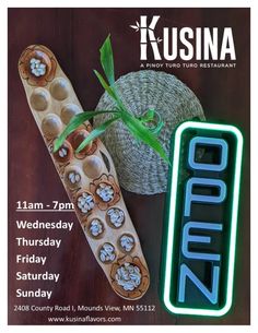 the poster for kusina is displayed with an image of two spoons and a hat