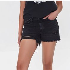 These Cuties Are Recycled Black Cotton Shorts W/5 Pockets, Mid Rise, Belt Loops & Frayed Hem. %100 Cotton. Machine Wash Cold. Pair With Fleece Leggings Ankle Boots Or Tall Boots In The Fall And Winter & Tanks & Flip Flops In The Spring And Summer. Nwt Edgy High Waist Bottoms From Forever 21, High Rise Jean Shorts By Forever 21, Grunge Cutoff Jean Shorts, Forever 21 Cutoff Cotton Shorts, Trendy Mid-rise Shorts By Forever 21, Forever 21 Trendy Mid-rise Shorts, Trendy Distressed Bottoms From Forever 21, Trendy Distressed Forever 21 Bottoms, Black Cotton Shorts