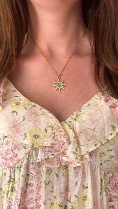 our sun collection is featured on hypoallergenic waterproof chains! they are the cutest accessory! Dainty Charm Necklaces With Delicate Chain For Summer, Dainty Charm Necklace With Delicate Chain For Summer, Sun-shaped Necklace For Summer Gifts, Sun Design Charm Necklace Gift, Trendy Sun Design Jewelry, Sunburst Shaped Jewelry As Summer Gift, Summer Sunburst Jewelry Gift, Sunburst Shape Summer Gift Jewelry, Trendy Summer Charm Necklaces With Clavicle Chain