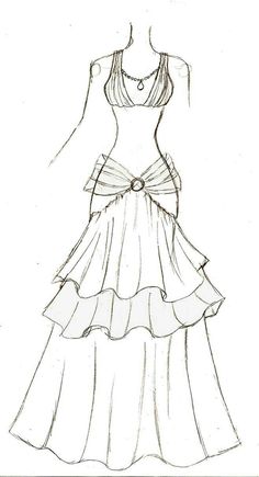 a drawing of a dress on a mannequin