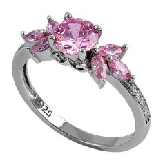 Height: 6.4mm

Width: 16.6mm

Shank Width: 1.7mm


Stone Material: Pink and White Cubic Zirconia

Center Stone Size: 6.0mm 
& 4.0mm x 2.0mm

Stone Shape: Round and Marquise

Center Stone Carat Weight: 0.84 ct.
&0.1 ct.

Number of CZ Stones: 17

Stone Setting: Prong


Metal: 925 Sterling Silver

Plating: Rhodium

Finish: High Polish Ring Inspiration, Tiara Ring, Silver Gold Jewelry, Flower Leaves, Special Ring, Stone Material, Fame Dr, Stone Setting, Sterling Silver Flowers