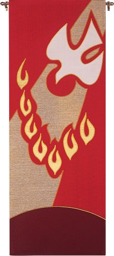 a red and gold towel with the word jesus on it's side, in front of a white background