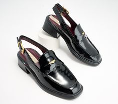 An adjustable slingback strap and a chunky heel takes these loafers to the next level. Wear them with a blazer and tailored pants for a pretty-yet-polished look from head to toe. From Franco Sarto. Tailored Pants, Franco Sarto, Chunky Heel, Polished Look, Chunky Heels, Next Level, Penny, Fashion Shoes, Cool Outfits