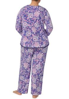 Rest in cozy comfort when you wear this soft two-piece printed pajama set from Ellen Tracy. | Ellen Tracy Women's Plus Size Printed Pajama Set, 1X Printed Pajama, Ellen Tracy, Print Pajamas, Comforters Cozy, Pajama Set, Pajamas, Two Piece, Plus Size, How To Wear