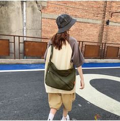 Bird in Bag - Shoulder popular fashion design canvas bag female large capacity solid color students large satchel Trendy Large Capacity Canvas Backpack, Large Capacity Canvas Hobo Bag For School, Versatile Canvas Shoulder Bag For School, Large Capacity Khaki Satchel For School, School Satchel In Khaki With Large Capacity, Casual Khaki Hobo Bag For Everyday, Casual Khaki Canvas Shoulder Bag, Casual Everyday Khaki Hobo Bag, Trendy Canvas Satchel Backpack