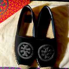 Very Nice Black Velvet Espadrilles. Great Condition. Tory Burch Espadrilles, Espadrille Shoes, Tory Burch Shoes, Black Velvet, Tory Burch, Espadrilles, Velvet, Women Shoes, Women Shopping