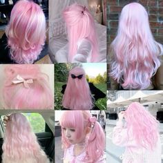 Pastel Pink And Lavender Hair, Fluttershy Hair Color, Light Pink And Purple Hair, Milk Pink Hair, Pastel Hair Aesthetic, Short Pink Hair With Bangs, Pastel Pink And Purple Hair, Pink Hair Cosplay, Pink Hair Aesthetic