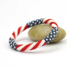 American Flag Bracelet, Flag Bracelet, Flag Diy, Patriotic Jewelry, Checkered Flag, 3rd Party, Flag Colors, Diy Bracelet, Handcrafted Earrings