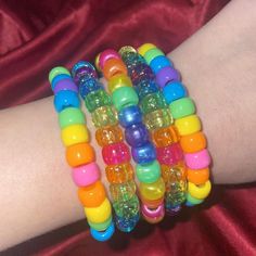 Free Stickers, Bracelet Set, Beaded Bracelet, Rainbow, Bracelet