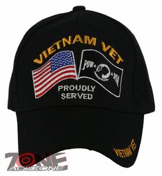 NEW! VIETNAM VETERAN POW MIA BALL CAP HAT BLACK NEW! VIETNAM VETERAN POW MIA BALL CAP HAT BLACK NEW - WITH TAGS 100% High End Acrylic Logos and designs are fully embroidered Size: One Size Fits All VELCRO ADJUSTMENT Shipping Payment Terms of Sale SHIPPING We ship Worldwide. We ship to USA 48 continental states, Item usually will be shipped out within 1~3 business days after payment received. We only ship to confirmed addresses. Non USA Customers: First Class International Mail in some cases can be very slow and will take as long as 2~5 weeks for delivery (14 to 35 Days), Please keep this in mind when choosing this shipping option. All items are thoroughly inspected prior to shipping. NOTE * Buyer's responsibility for any custom tax incurred. Kindly check your own country's tax duties PAYME Ball Hats, Pow Mia, Vietnam Vets, Military Veterans, Vietnam Veterans, Payment Received, Ball Cap, One Size Fits All, New Black