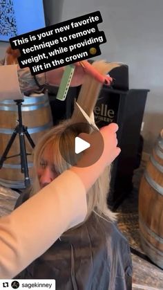 Sage Kinney on Instagram: "#Repost @sagekinney with @use.repost_ 
・・・
The finishing touches are what MAKE the haircut.  If you’ve had one of my classes this year you, learned this “back combing” cutting technique, and now here’s your video for reference!
•

#haircut #cutting #tutorial #howto #techniques #kmsapprovedus  #blondes #education #blowout #kerasilkapprovedus #layers #creativelicense #goldwellapprovedus #drycut" The Haircut, Back Combing, Instagram Repost, The Crown, Helpful Hints, And Now, This Year, Hair Cuts, Blonde