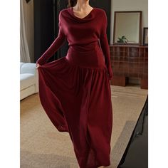 <Color>



 dark gray

 wine-red






 <Item>



 tops

 skirt






 <Size>



 tops



 S size



 Length: 59cm

 Shoulder width: 42cm

 Bust: 84cm

 Waist: 68cm

 Sleeve length: 50cm




 M size



 Length: 61cm

 Shoulder width: 44cm

 Bust: 90cm

 Waist: 74cm

 Sleeve length: 52cm







 skirt



 S size



 Total length: 84cm

 Waist: 66cm

 Hips: 88cm




 M size



 Total length: 89cm

 Waist: 68cm

 Hips: 90cm 



























 <Material>



 polyester

 Nylon

 acrylic Wine Red Skirt, Long Knit Skirt, Dark Grey Skirt, Skirt Tops, Long Skirts, Knit Tops, Red Skirts, Gray Skirt, Grey Top