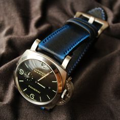 This Panerai Watch Band is made from premium cowhide leather which is done by hand on every single stages ,with traditional way to create strap. Include Buckle ( available Silver or Black color ) Strap : Material : Genuine Premium Leather, The Patina will develop in the leather during wearing time The leather is soft and very comfortable, no need break in period. Stitching and edge color can be changed on request. Thickness : For Panerai strap around 3.5 - 4 mm Our Strap Measurement : - 110/65mm Timeless Blue Watch Accessories For Everyday Use, Blue Watches With Leather Strap For Everyday Use, Luxury Blue Watch For Everyday Use, Luxury Blue Watches For Everyday Use, Blue Watch Accessories With Leather Strap, Luxury Blue Everyday Watch, Blue Leather Watch Bands For Formal Occasion, Blue Leather Watches For Everyday Use, Formal Blue Watch Accessories With Leather Strap