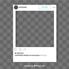 an instagram page with a square frame on the bottom and text below that reads, username