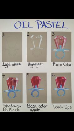 instructions for how to make an origami oil pastel