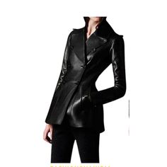 Features: *genuine lambskin leather,  *Full lining polyester,  *center front button closer  *Party cocktail jacket , club ware  *you can make this jacket  according to your measurement and colors as customized work *you can make your own item from us  *Bulk order is accepted  Why buy with us:- we use top quality leather only. we provide 100% satisfaction. Lowest price guarantee. We offer free shipping. we accept return and provide a full refund in some cases. We get your order started just after Fitted Leather Jacket For Evening, Fitted Faux Leather Jacket With Buttons, Fitted Leather Jacket With Lapel Collar And Buttons, Luxury Fitted Double-breasted Leather Jacket, Fitted Leather Jacket With Buttons For Fall, Fitted Double-breasted Leather Jacket With Buttons, Fitted Faux Leather Party Jacket, Fitted Faux Leather Jacket For Party, Leather Party Outerwear With Button Closure