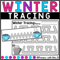 winter traceing worksheet for preschool and pre - k students to practice their writing skills