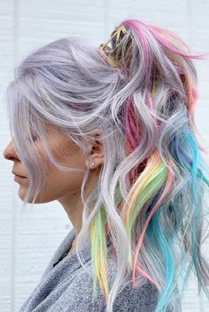 Ouai Hair, Rainbow Hair Color, Creative Hair Color, Unicorn Hair, Pastel Hair, Colored Hair, Creative Hairstyles, Hair Dye Colors