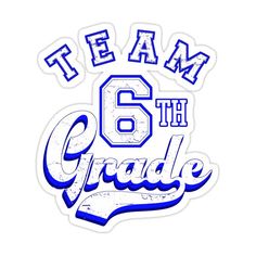 i am 3rd grade sticker with the number three in blue and white on it