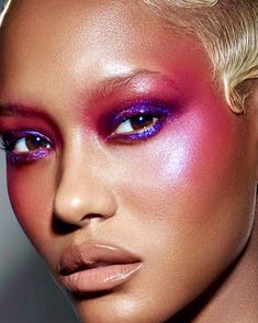 Outrageous Makeup Looks, Editorial Blush Makeup, 80s Supermodels Fashion, Drag Brunch Makeup, Extra Blush Makeup Looks, Avante Garde Makeup Looks, Fashion Magazine Makeup, Colourful Editorial Makeup, Editorial Colorful Makeup