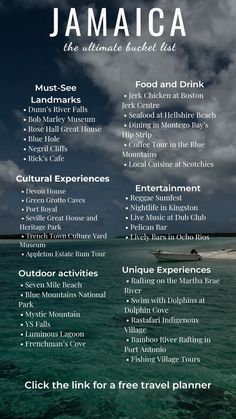 the jamaica travel guide is shown in this image