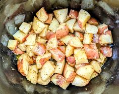 the food is cooked and ready to be put in the pot for cooking on the stove