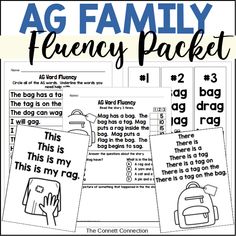 the bag is my bag activity pack for kids to practice reading and writing with their family