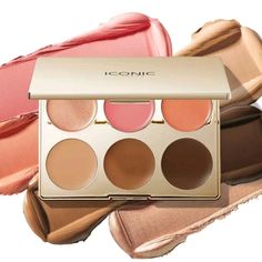 Nib Iconic London Multi-Use Cream Blush Bronze & Highlight Palette Rv $49 Iconic London Makeup, Highlighter Brands, Cream Palette, Blush Shades, Too Faced Highlighter, Highlight Palette, Bronze Highlights, London Makeup, Too Faced Bronzer