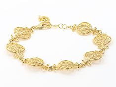 Artisan Collection Of Turkey™ 18k Yellow Gold Over Sterling Silver Bracelet. Measures Approximately 7.5"L x 0.59" W. Lobster Claw Closure With 1" Extender. Ornate Yellow Gold Jubilee Bracelet, Adjustable Gold Filigree Bracelets, Gold Filigree Bracelet In 14k Gold, Handmade 14k Gold Elegant Bracelet, 14k Gold Filigree Bracelets, 14k Gold Filigree Bracelet, Fine Jewelry Yellow Gold Bracelet With Intricate Design, Gold Bracelet With Intricate Design In Fine Jewelry, Handmade Elegant 14k Gold Bracelet