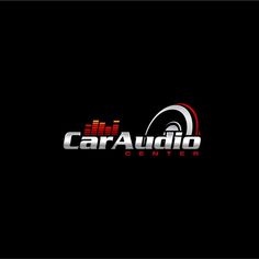 the car audio center logo is shown on a black background with red and white letters