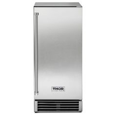 a stainless steel refrigerator with the word thor on it