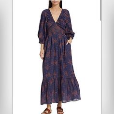 Like New Dress Has Only Been Worn Once. No Trades. Link To Dress Https://Www.Freepeople.Com/Shop/Golden-Hour-Maxi-Dress/?Color=041&Type=Regular&Quantity=1 Smocked Maxi Dress, Free People Maxi, Maxi Dress Navy, Free People Dresses, Navy Color, Free People Dress, Golden Hour, Designer Collection, Online Purchase