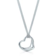 Elsa Peretti®:Open Heart Pendant Open Heart Necklace, Heart Designs, Starfish Pendant, Large Necklace, Heart Key, Silver Chains, Tiffany And Co