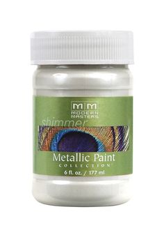 metallic paint in a jar with white lid